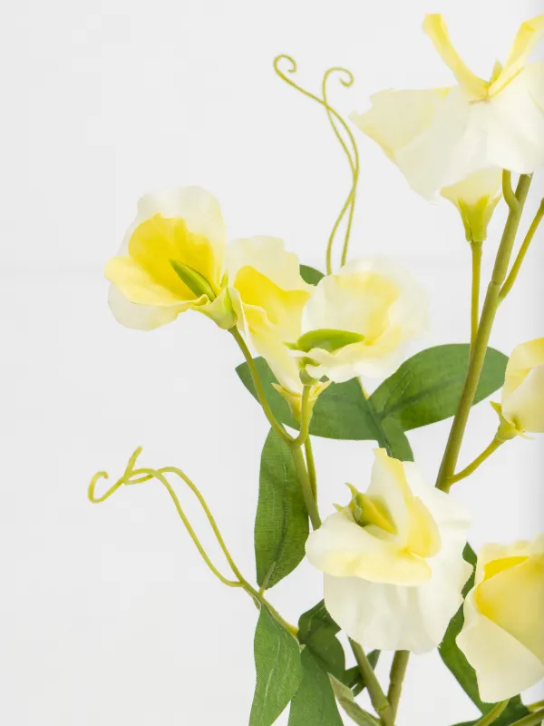 Decorative branch, 70 cm, plastic / polyester, Yellow Lisianthus, Flower garden, image-2