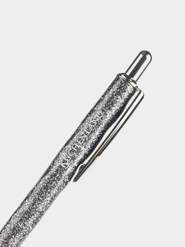 Ballpoint pen, 14 cm, Steel, Silver, sparkle, Draw sparkle, image-2
