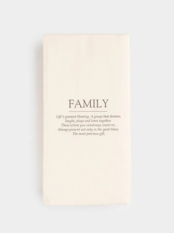 Paper napkins, 33x33 cm, 20 pcs, rectangular, white, Family, Course, image-0