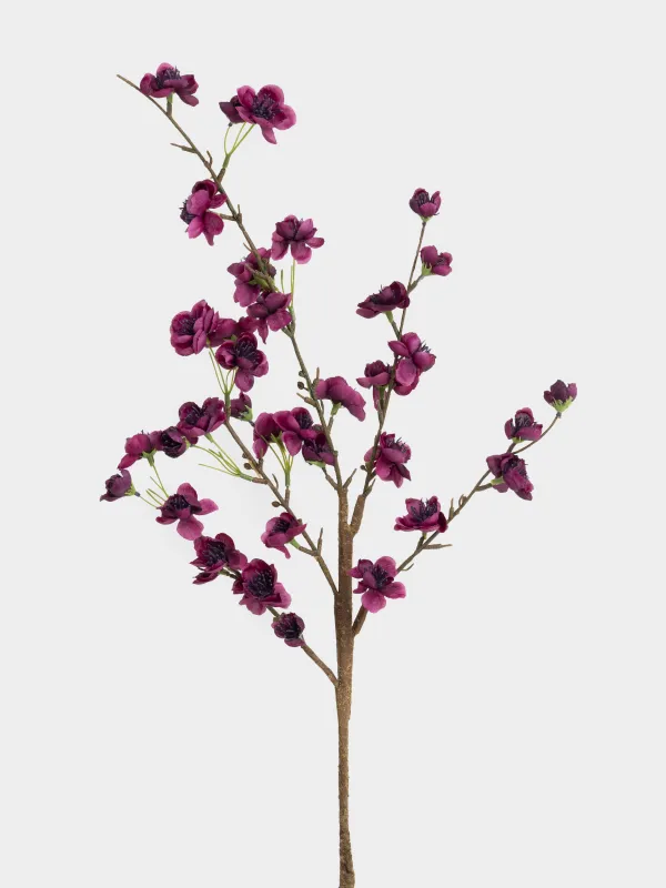Decorative branch, 82 cm, plastic / polyester, Burgundy sakura, Flower garden, image-1