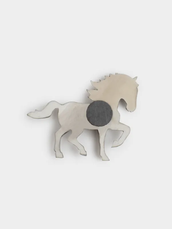 Magnet, 8 cm, polyresin, silver, Horse, Horse silver, image-4
