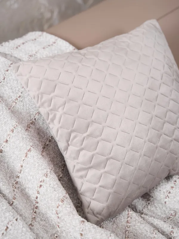 Decorative pillow, 45x45, quilted, corduroy, lilac, Rhombuses, Sewing, image-3