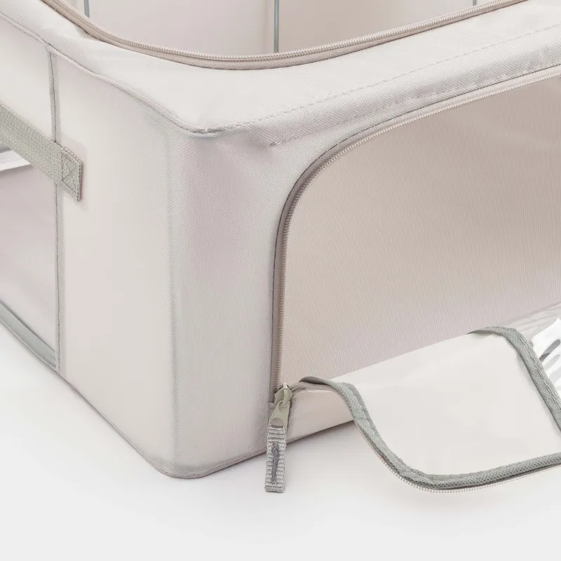 Organizer-box for things, 50x40x22 cm, with zipper, oxford, gray, Pedant, image-2