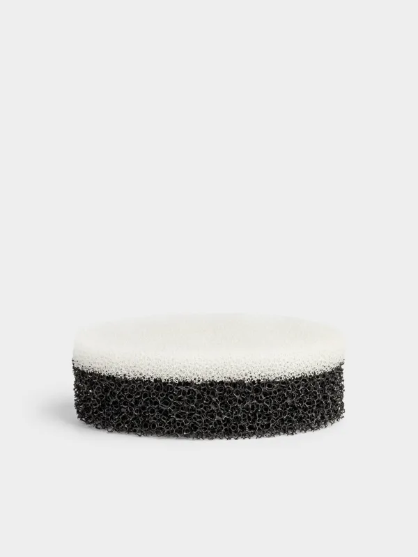 Sponge for washing dishes, 9x6 cm, 3 pcs, abrasive, oval, black and gray, Black clean, image-4