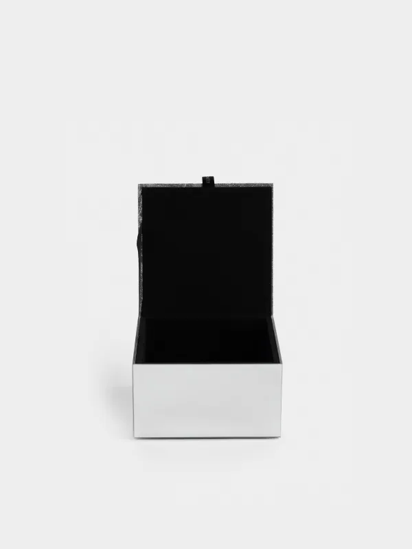 Jewelry box, 12x7 cm, glass / metal, Mirror, Butterfly, Glossy, image-5