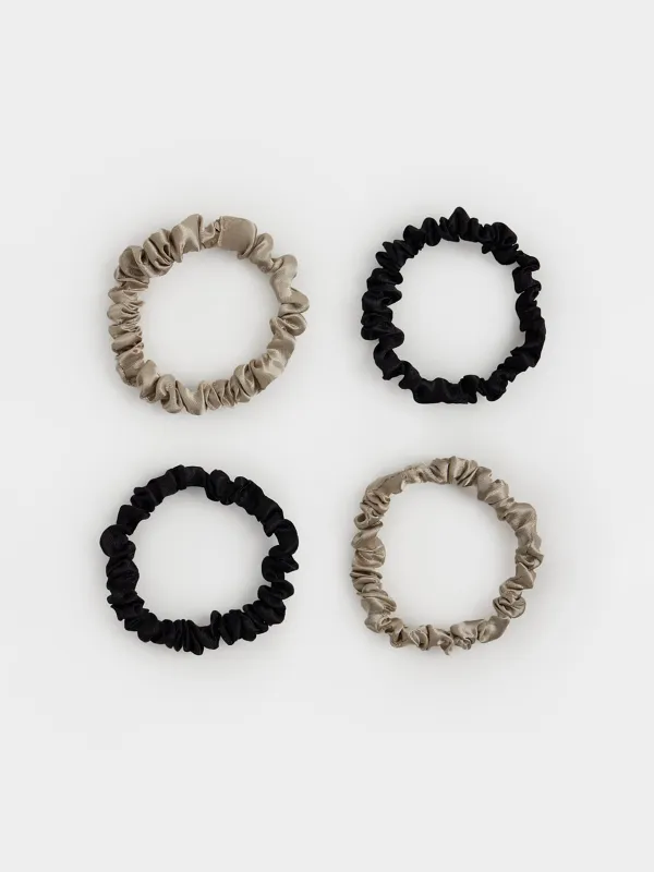 Hair tie, 6 cm, 4 pcs, in the heart, satin, color, Silk, image-1