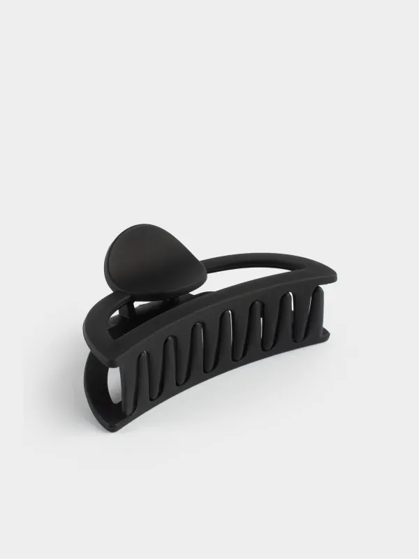 Hair clip, 9 cm, plastic, black, Crab, Basic, image-1