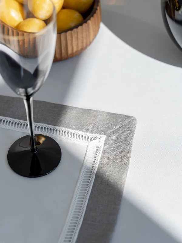 Placemat, 30x45 cm, 2 pcs, polyester, rectangular, white-gray, milkyy way, image-3