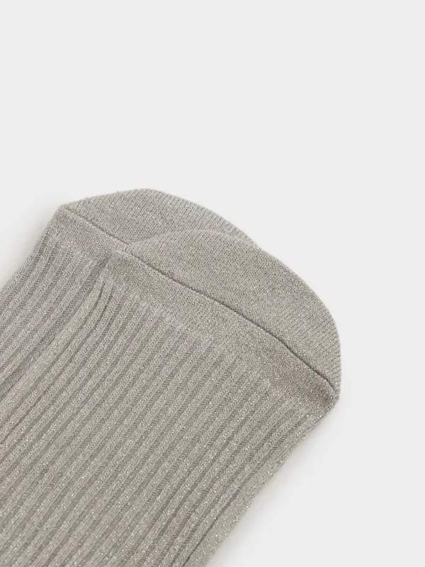 Women's track socks, size 36-38, cotton / nylon, light grey, Glint, image-1