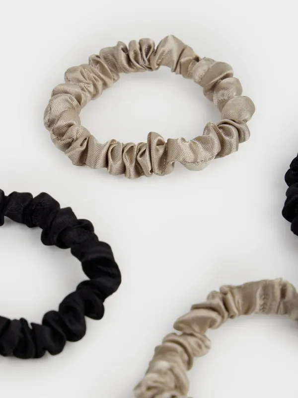 Hair tie, 6 cm, 4 pcs, in the heart, satin, color, Silk, image-2