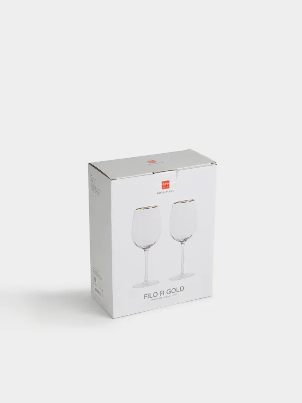 Drinking glass, 470 ml, 2 pcs, glass R, with golden edging, Filo R gold, image-4