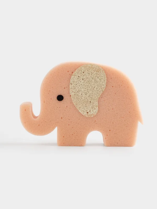 Body sponge, 12 cm, Children's, polyurethane, beige, Elephant, Childhood, image-3