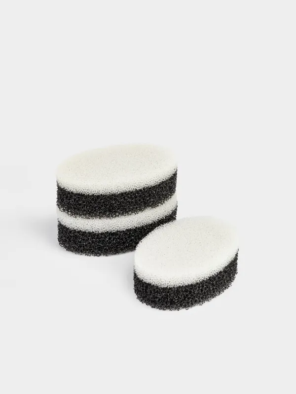 Sponge for washing dishes, 9x6 cm, 3 pcs, abrasive, oval, black and gray, Black clean, image-0