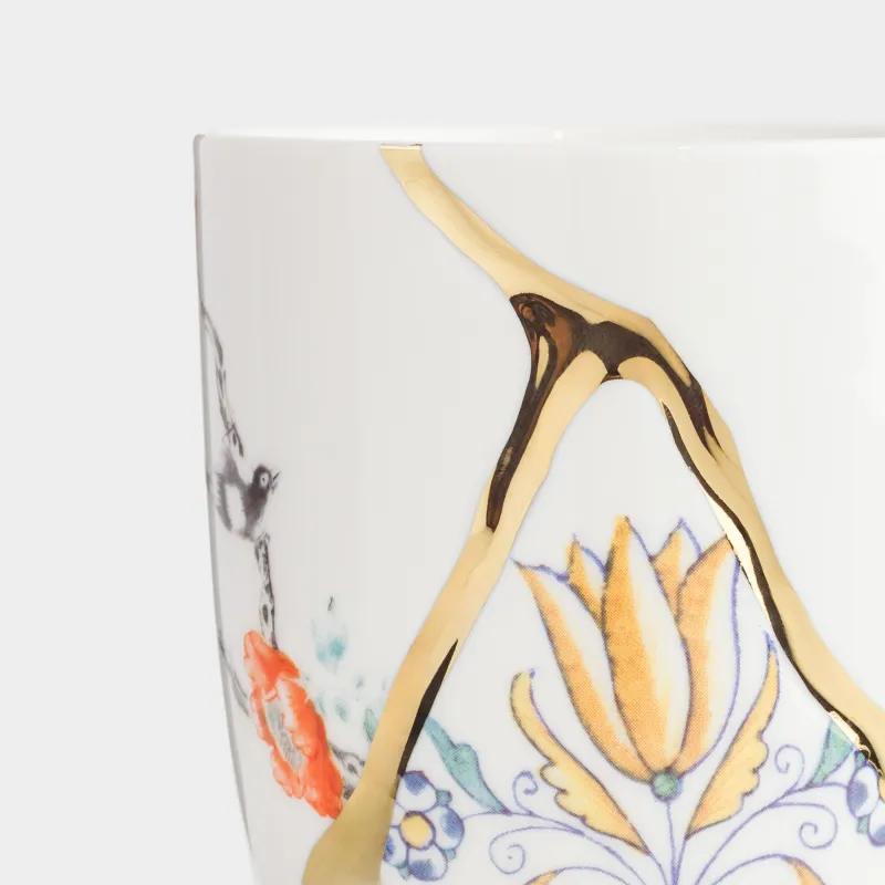 Mug, 330 ml, porcelain N, white and gold, Kintsugi, Kintsugi, image-4