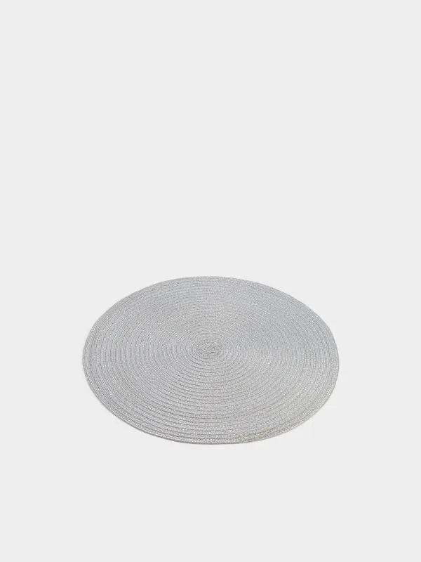 Instrument napkin, 38 cm, polyester, round, silver, Rotary shine, image-1