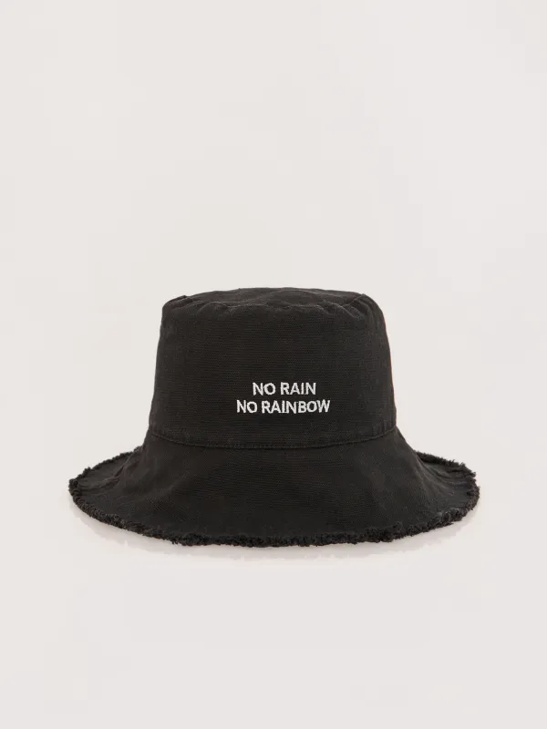 Panama hat, 57 cm, single size, with raw edge, cotton, dark grey, Shore, image-0