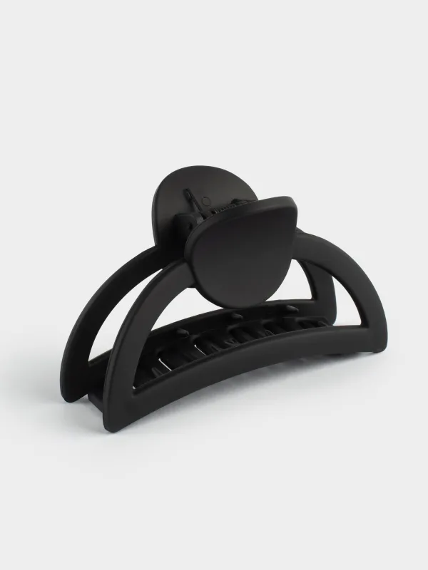 Hair clip, 9 cm, plastic, black, Crab, Basic, image-0