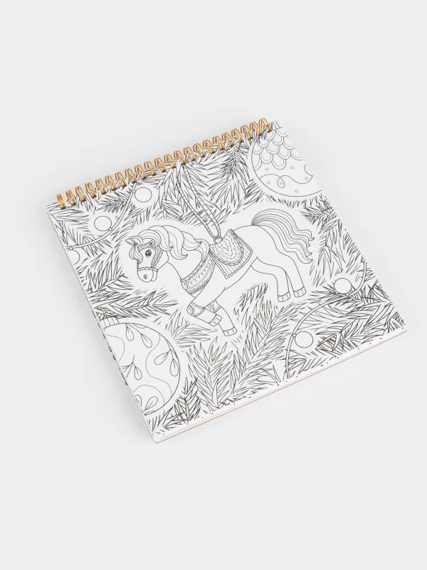 Coloring book, 21x21 cm, 24 sheets, with glitter, Patterns, Draw creative, image-3