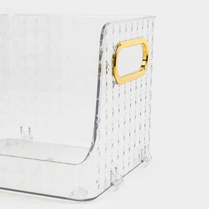 Organizer box, 20x17x15 cm, with gold handles, plastic, Kandy, image-1