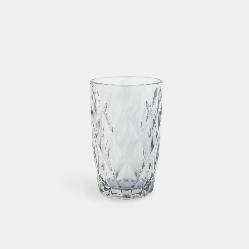 Glass, 12 cm, 340 ml, glass R, gray, Rhomb color