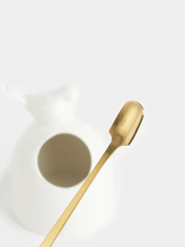 Sugar bowl, 15 cm, 350 ml, with spoon, ceramic / steel, dairy, Bird, Paradise garden, image-2