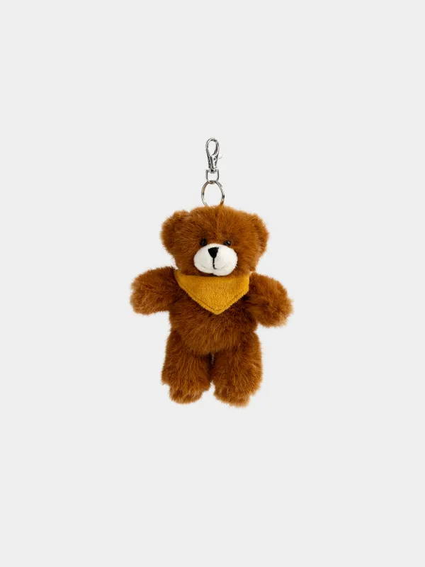 Keychain, 16 cm, soft, polyester / metal, beige, Bear, Bear, image-0