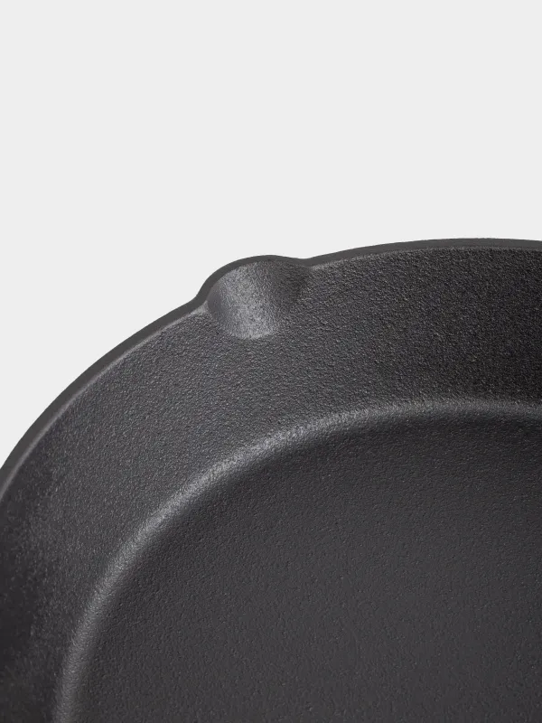 Frying Pan with base, 25 cm, cast iron/wood, round, black, Authentic, image-5