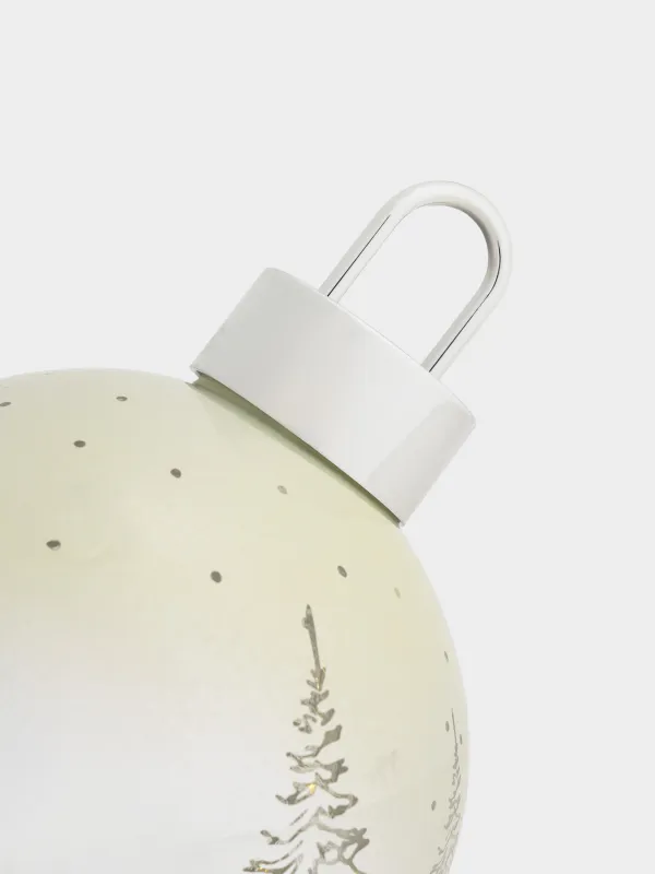 Statuette, illuminated, 19 cm, glass, silver, Ball with horse, Silver style, image-1