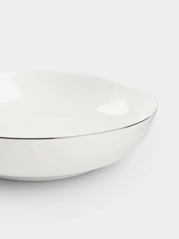 Soup plate, 20x4 cm, 2 pieces, porcelain F, white, Ideal silver, image-1