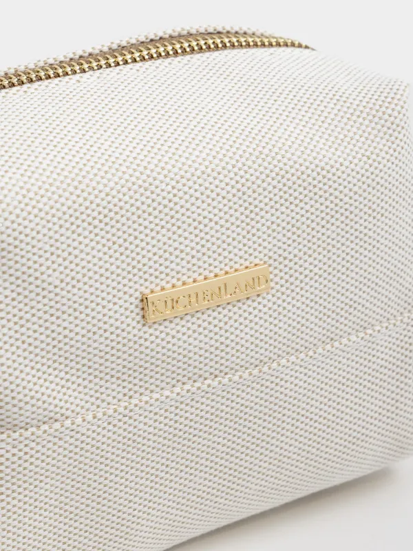 Cosmetic bag, 16x10 cm, polyester, beige, Canvas, image-2