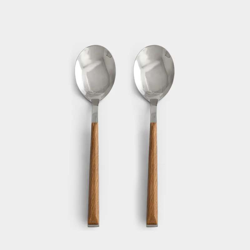 Table spoon, 2 pcs, steel/plastic, brown, Prague