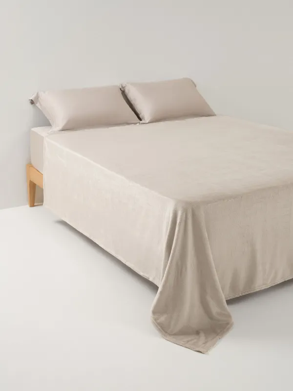 Bedspread, 220x240 cm, flannel, grey, Flannel, image-0