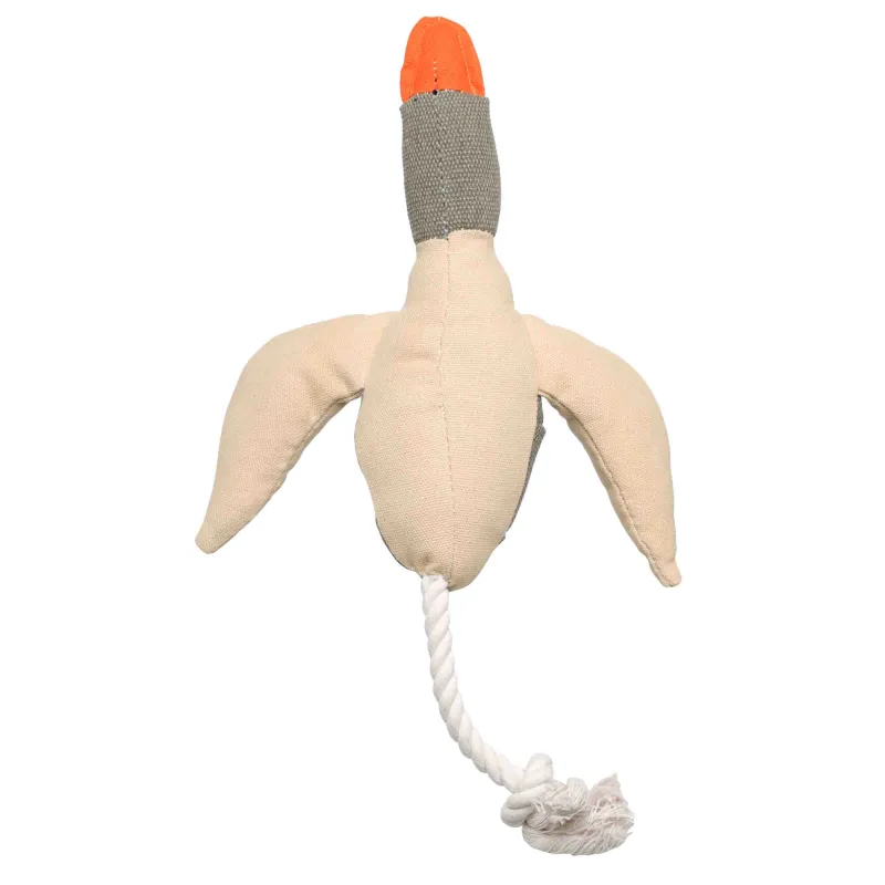 Dog toy, 40 cm, with squeaker, polyester, beige, Duck, Frisky pet, image-1