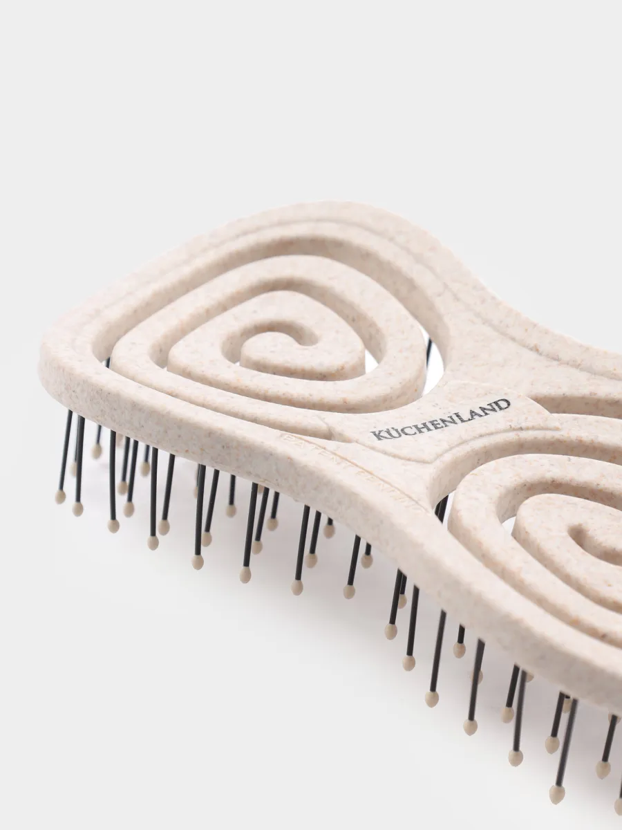 Hair massage comb, 9 cm, travel, vegetable fiber / plastic, beige, Zipo, image-3
