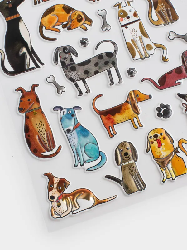 Sticker set, 21x14 cm, 27 pcs, Disposable, PVC / Epoxy resin, Dogs, Dog, image-2