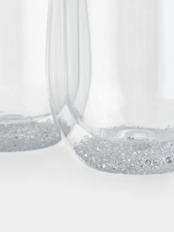 Glass, 11 cm, 300 ml, 2 pcs, B glass, with crystals inside, Air decor, image-5