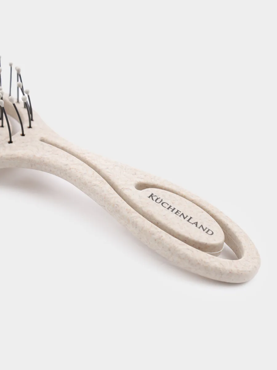 Hair massage comb, 22 cm, vegetable fiber / plastic, beige, Zipo, image-3