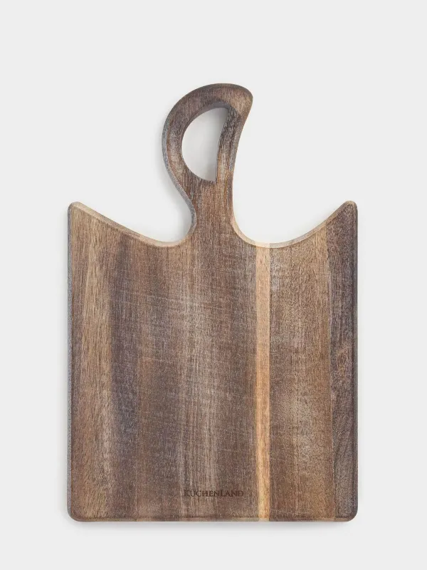 Cutting board, 30x20 cm, with handle, wood, Noble tree, image-0