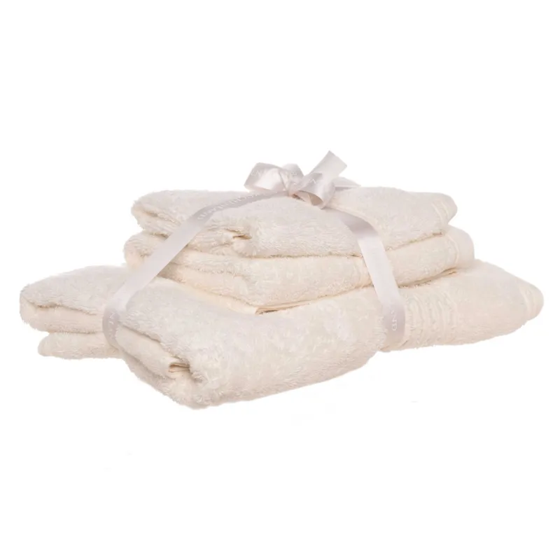 Towel set, 40x60 / 50x90 / 70x140 cm, 3 pcs, cotton, milk, Natural cotton