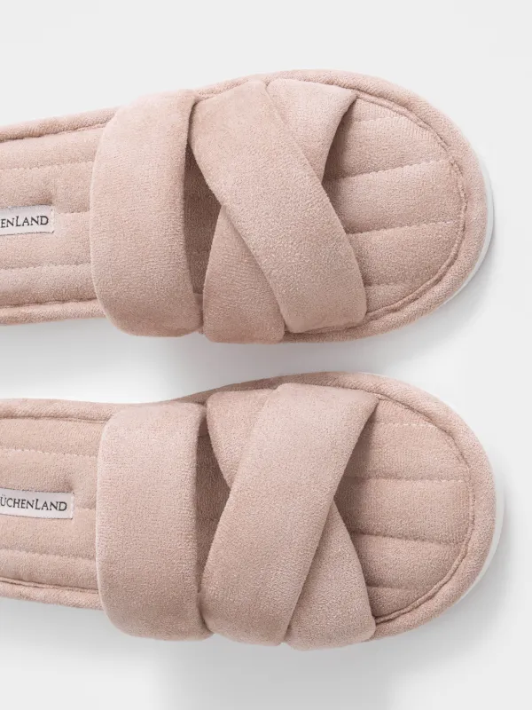 Women's slippers, homewear, size 36-37, velvet, dusty pink, Sunlit, image-2