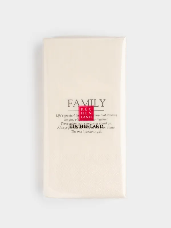 Paper napkins, 33x33 cm, 20 pcs, rectangular, white, Family, Course, image-3