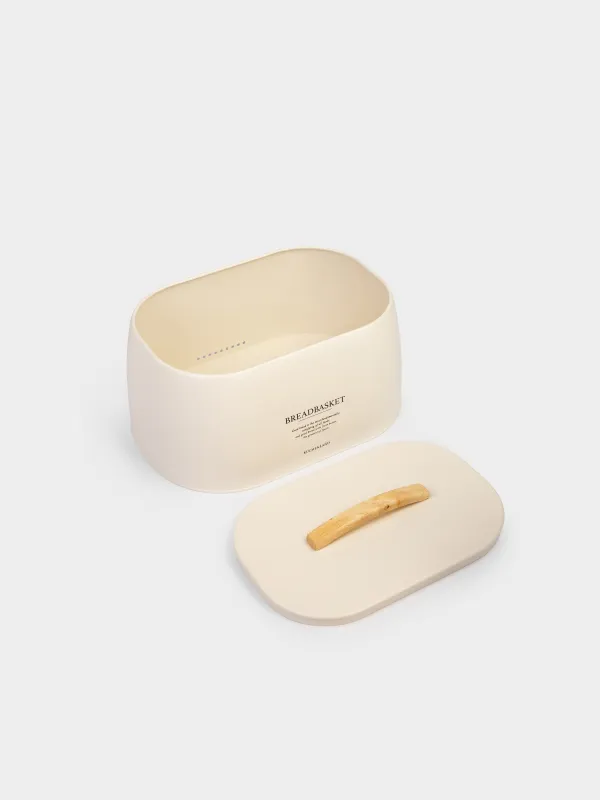 Bread box, 33x23x18 cm, metal / wood, oval, milk, Course, image-3