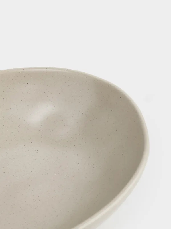 Salad bowl, 22x6 cm, 800 ml, ceramic, beige, Crumpled effect, Crumple creme, image-2