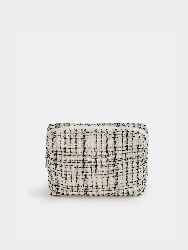 Makeup bag, 26x19 cm, Tweed, milky, Wenal, image-4