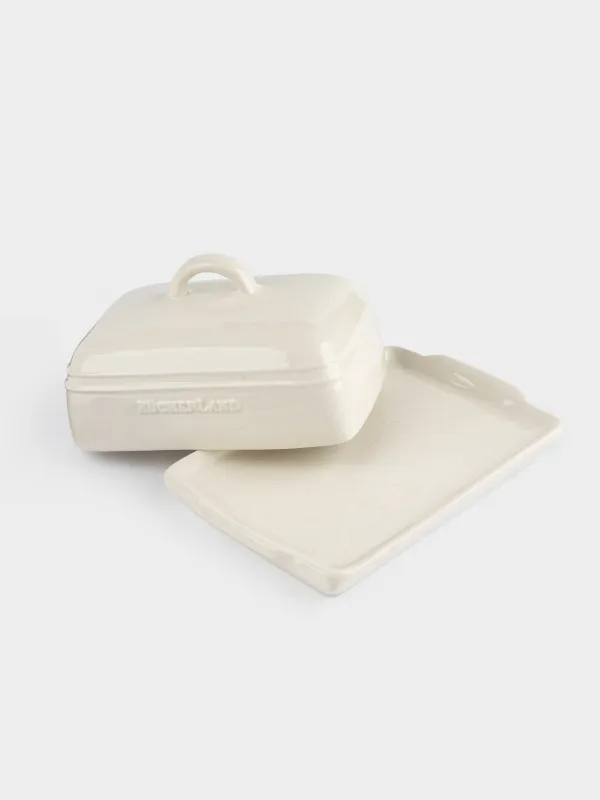 Butter dish, 18 cm, ceramic, rectangular, milky beige, speckled, Ceramo speckled, image-2