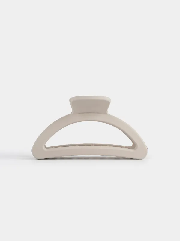 Hair clip, 9 cm, Acrylic / metal, grey, Crab, Hair basic, image-0