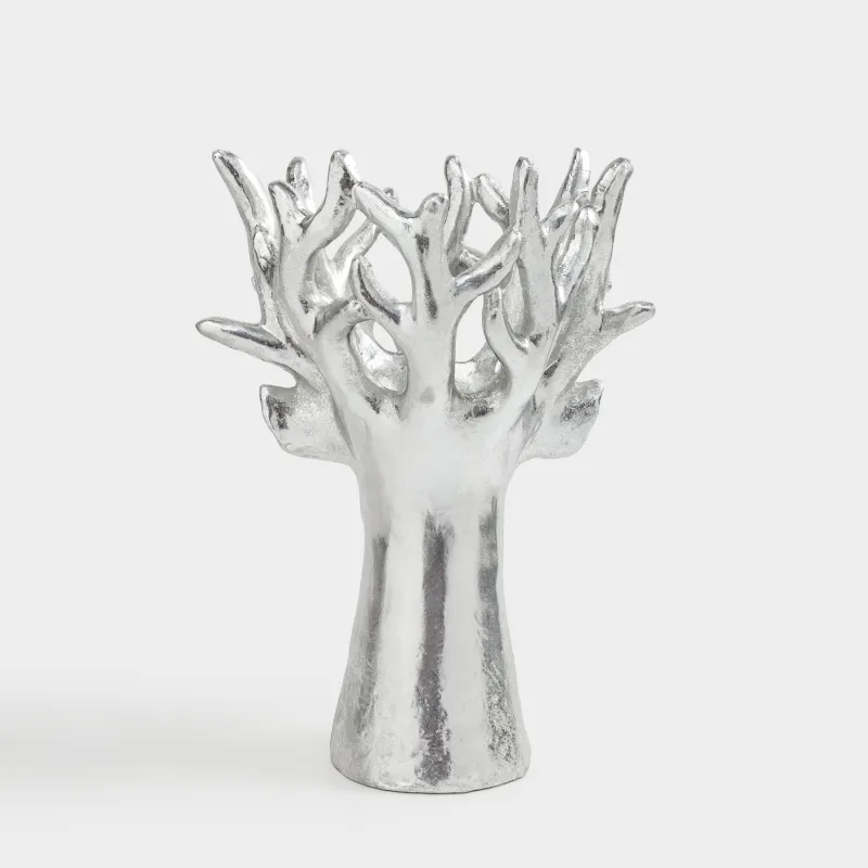 Decorative vase, 30 cm, polyresin, silver, Deer head, Deer sparks, image-3