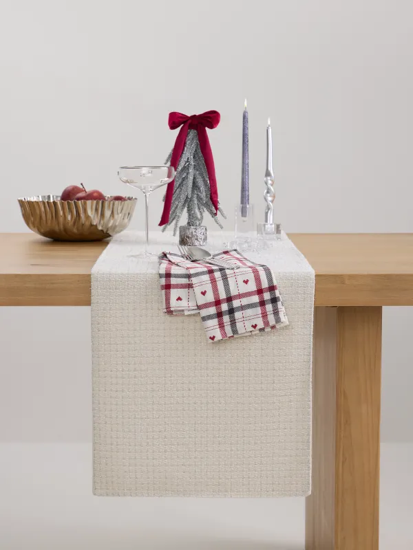 Table runner, 40x160 cm, polyester, white, Silver cage, Cage silver, image-2