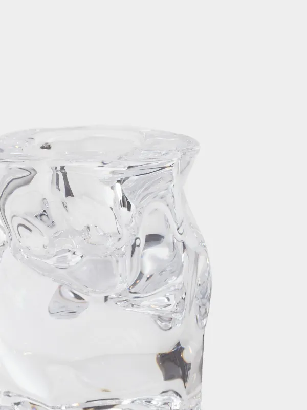 Candlestick, 6 cm, for a thin candle, glass, Concave, image-1