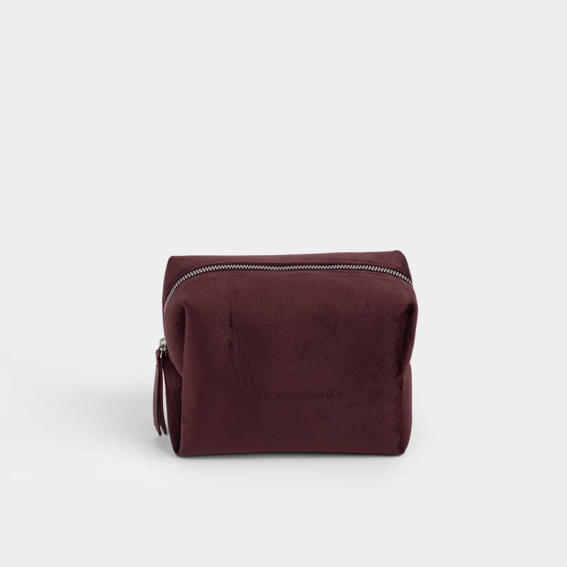 Makeup bag, 18x13 cm, velvet, burgundy, Velvety